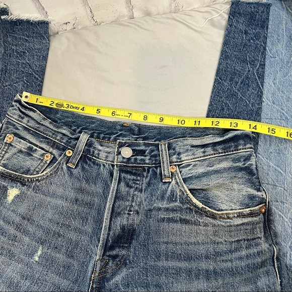 Levi’s 501 Patchwork Ragged Lands Denim Jeans - Picture 10 of 13
